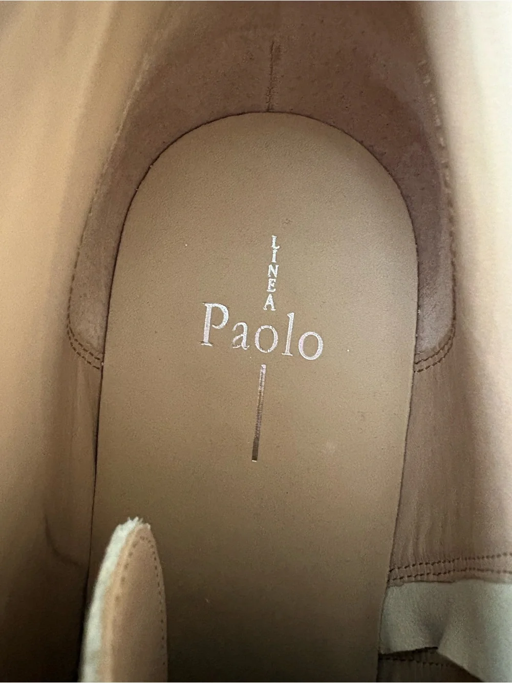 Linea Paolo Beige Gray Camouflage Suede Wedge Booties Size 13